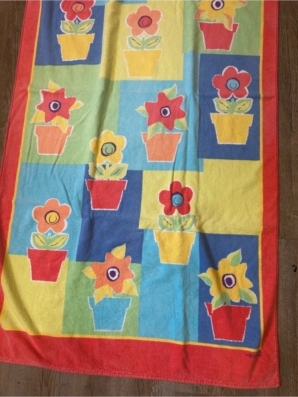 VTG Terrisol Floral Multicolor Large Beach Towel 100% Cotton